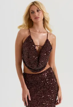 SYDNEY LANE CRYSTAL QUARTZ DRAPED TOP & MAXI SKIRT. SIZE S (6-8 AU) for rent on The Volte - image 6