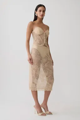 MESHKI Marcelle Lace Top & Midi Skirt. Size S (8 AU) for rent on The Volte - image 5