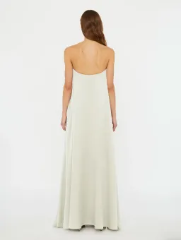 Christopher Esber Putty Textured Silk Salacia Strapless Gown. Size 8 AU for rent on The Volte - image 5