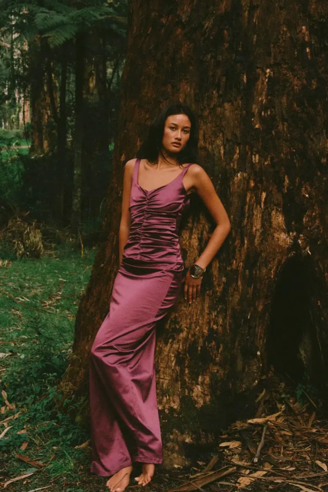 Ance Gria Atlein Gown - Plum, Size S for rent on The Volte - main image