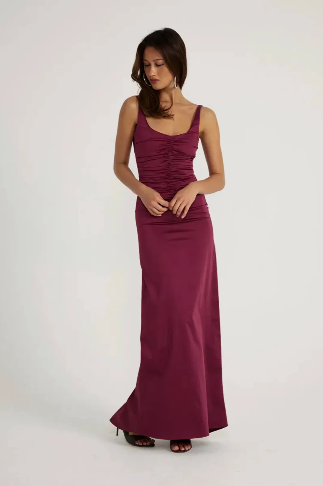 Ance Gria Atlein Gown - Plum, Size S for rent on The Volte - main image