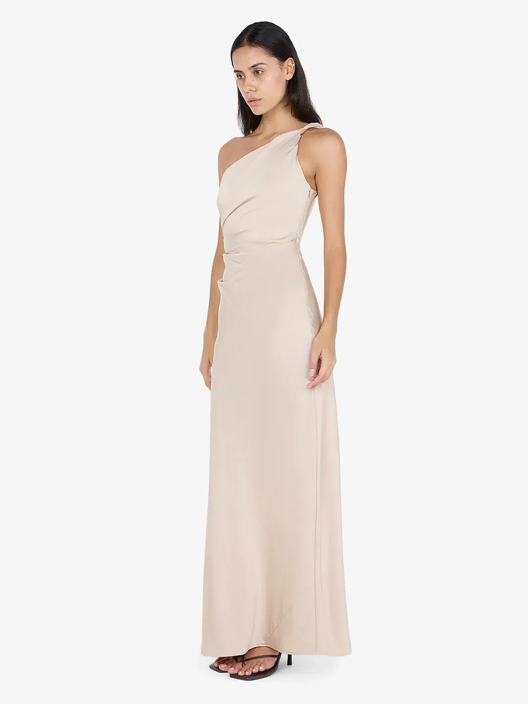 Bec and bridge lunetta asymmetrical dress sand  for rent on The Volte - main image