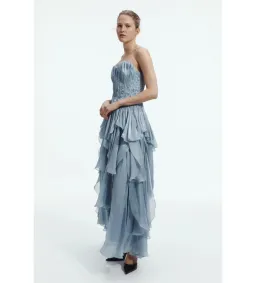 Aje Gleam Gown in Mettalic Blue Size AU10 for rent on The Volte - image 3
