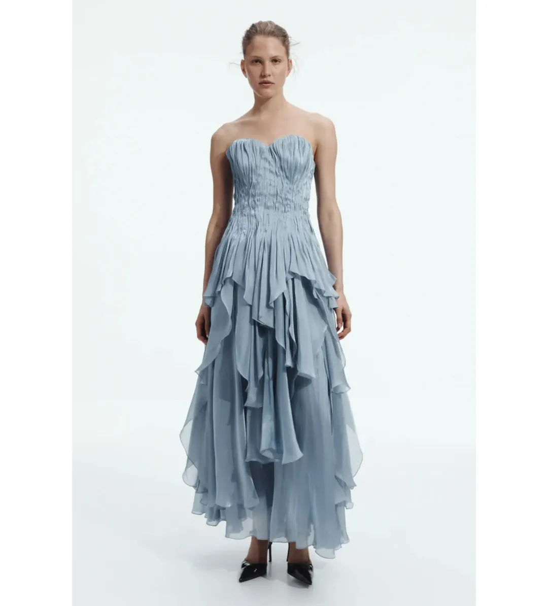 Aje Gleam Gown in Mettalic Blue Size AU10 for rent on The Volte - main image