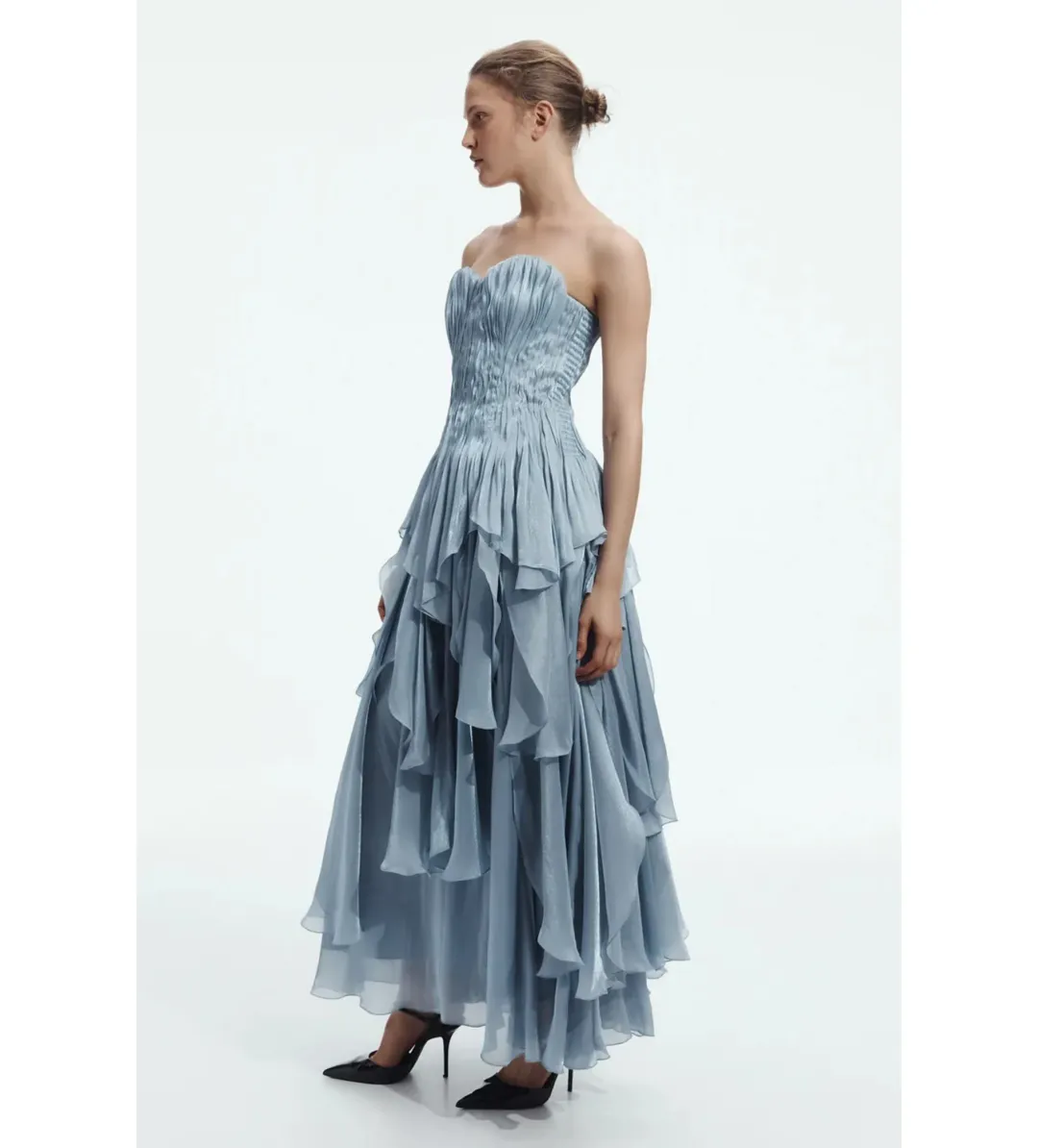 Aje Gleam Gown in Mettalic Blue Size AU10 for rent on The Volte - main image