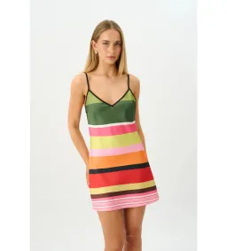 With Harper Lu Bias Mini Dress in Emerald Stripe Size M/AU10 for rent on The Volte - image 1