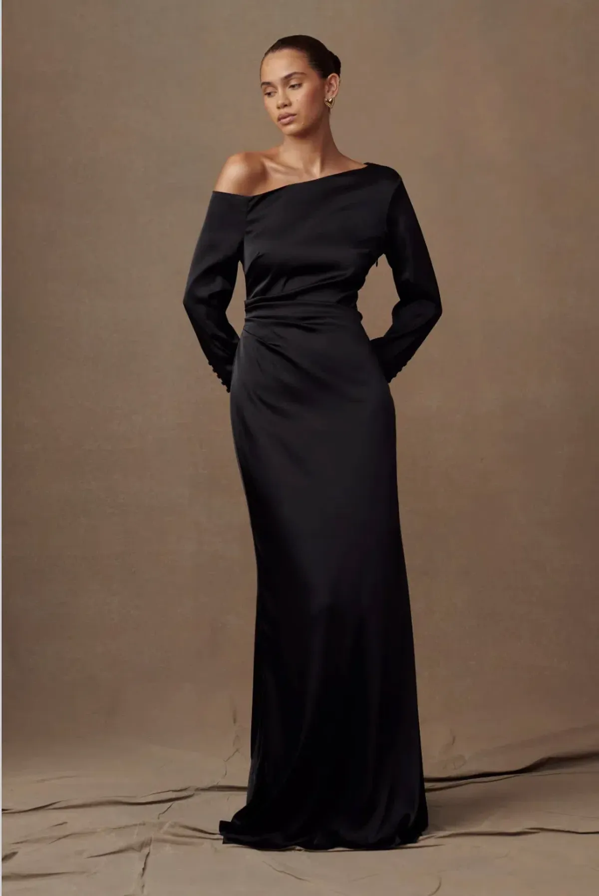 MESHKI Avery Long Sleeve Maxi Dress for rent on The Volte - main image