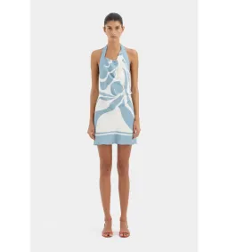 Sir The Label Lilou Halter Mini Dress in Liora Blue Size 2/AU10 for rent on The Volte - image 1