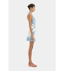 Sir The Label Lilou Halter Mini Dress in Liora Blue Size 2/AU10 for rent on The Volte - image 2