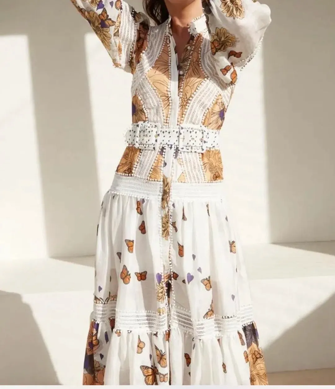 Mackenzie Mode Monarch long sleeve maxi dress for rent on The Volte - main image