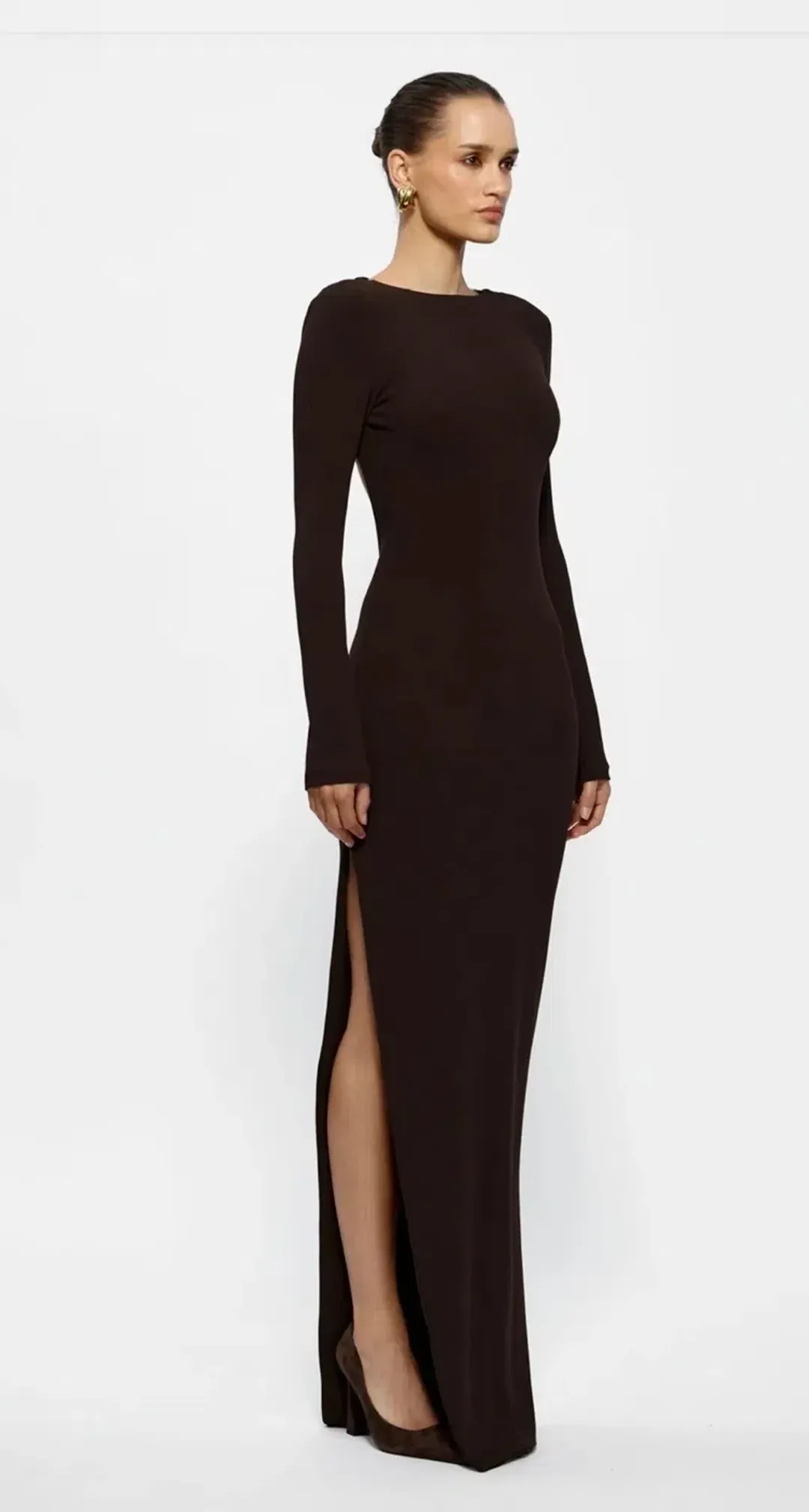 Effie Kats Indie Chocolate Maxi dress Size 10 for rent on The Volte - main image