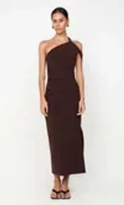 Bec & Bridge - Sylvie Asymmetrical Midi Dress Espresso - Size 8 for rent on The Volte - image 1
