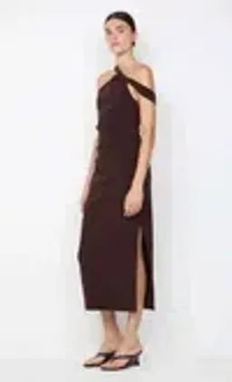 Bec & Bridge - Sylvie Asymmetrical Midi Dress Espresso - Size 8 for rent on The Volte - image 4