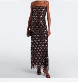 Rotate brown sequin maxi dress for rent on The Volte - image 4