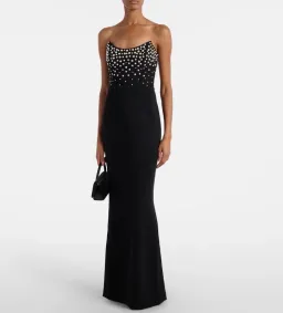 🖤 Rebecca Vallance Lynette Gown – Size AU 8 - Black Pearl Embellished Formal Maxi Dress – 🖤 for rent on The Volte - image 1