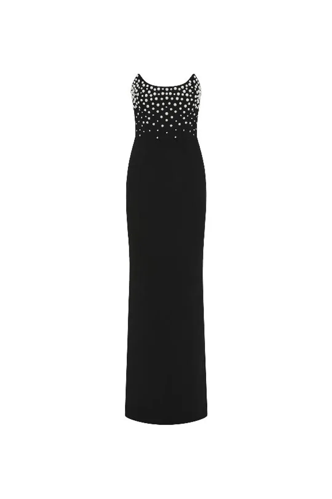🖤 Rebecca Vallance Lynette Gown – Size AU 8 - Black Pearl Embellished Formal Maxi Dress – 🖤 for rent on The Volte - main image