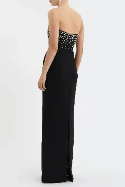 🖤 Rebecca Vallance Lynette Gown – Size AU 8 - Black Pearl Embellished Formal Maxi Dress – 🖤 for rent on The Volte - image 9