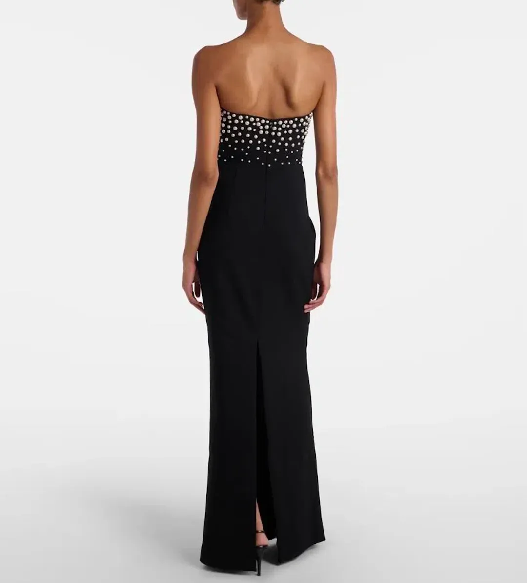 🖤 Rebecca Vallance Lynette Gown – Size AU 8 - Black Pearl Embellished Formal Maxi Dress – 🖤 for rent on The Volte - main image