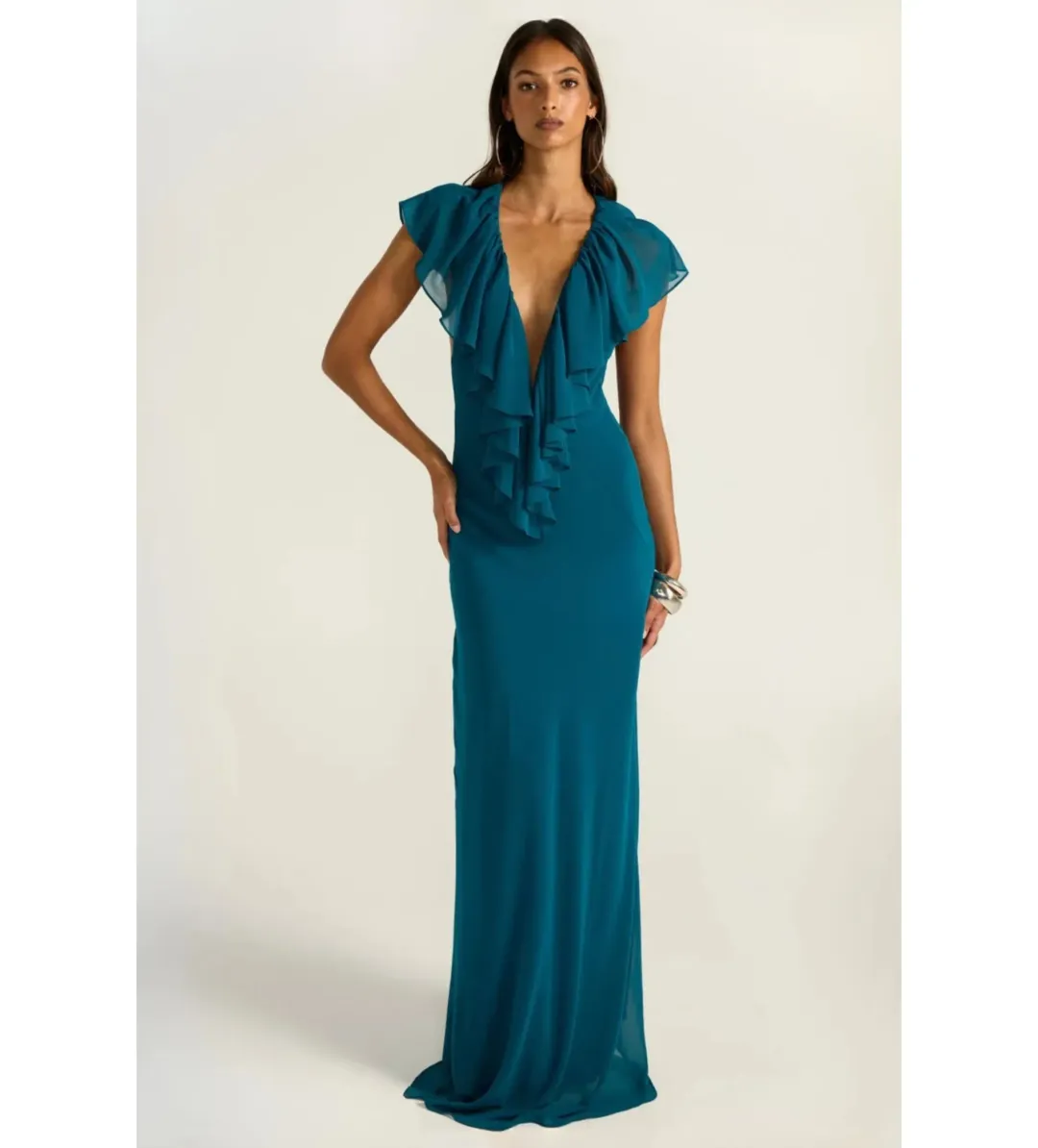 Ance Gria Clover Gown in Teal Size XS/AU6 for rent on The Volte - main image