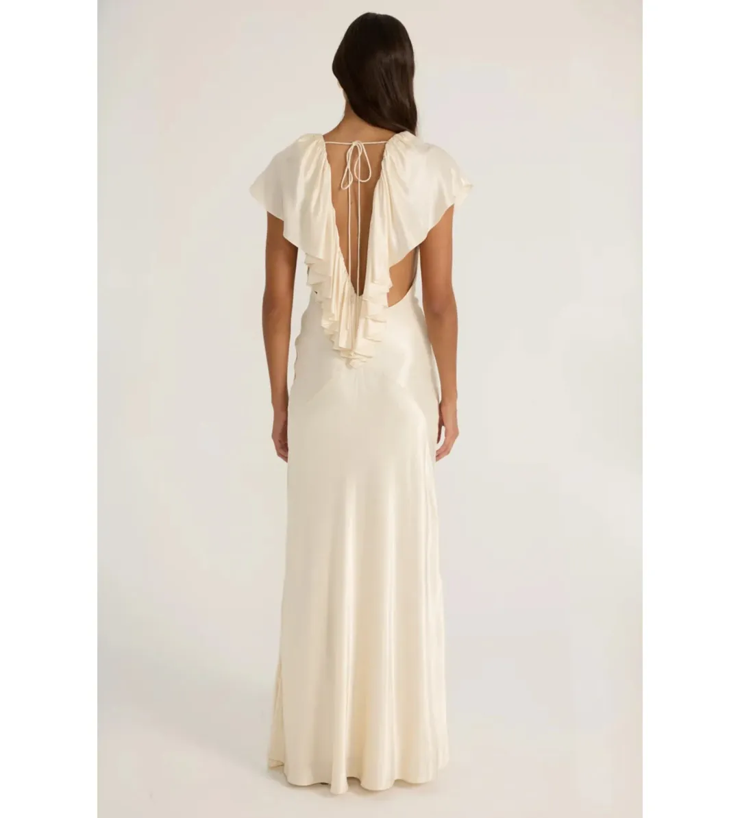 Ance Gria Clover Gown in Satin Cream Size AU8 for rent on The Volte - main image