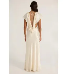 Ance Gria Clover Gown in Satin Cream Size AU10 for rent on The Volte - image 3