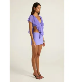 Ance Gria Clover Top and Mini Skirt Set in Periwinkle Size AU10 for rent on The Volte - image 2