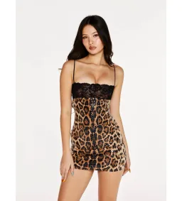 Mali Marea Chui Mini Dress in Leopard Print Size AU12 for rent on The Volte - image 1