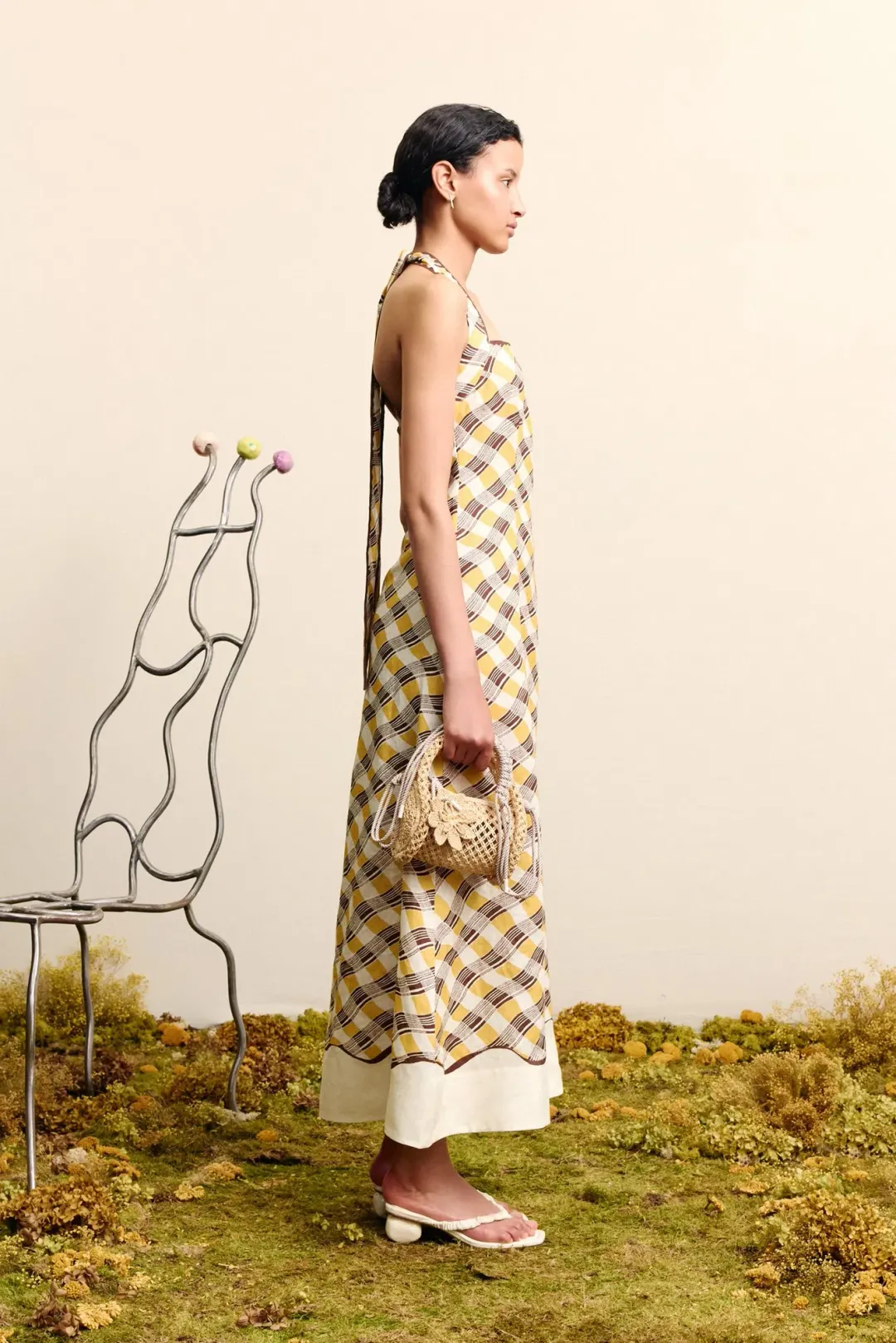 ALEMAIS BASILIA HALTER MIDI DRESS SIZE 8 for rent on The Volte - main image