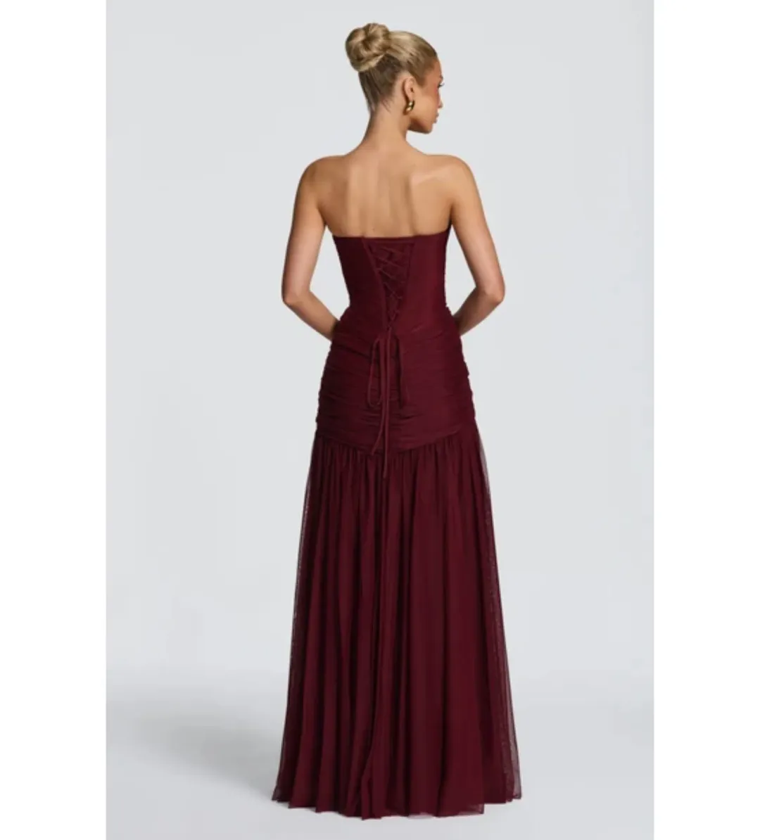 Babyboo Persephara Maxi Dress in Cherry Lacquer Size AU10 for rent on The Volte - main image