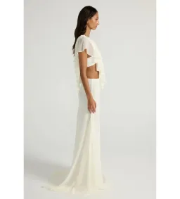 Ance Gria Clover Top and Maxi Skirt Set in Ivory Size AU10 for rent on The Volte - image 3