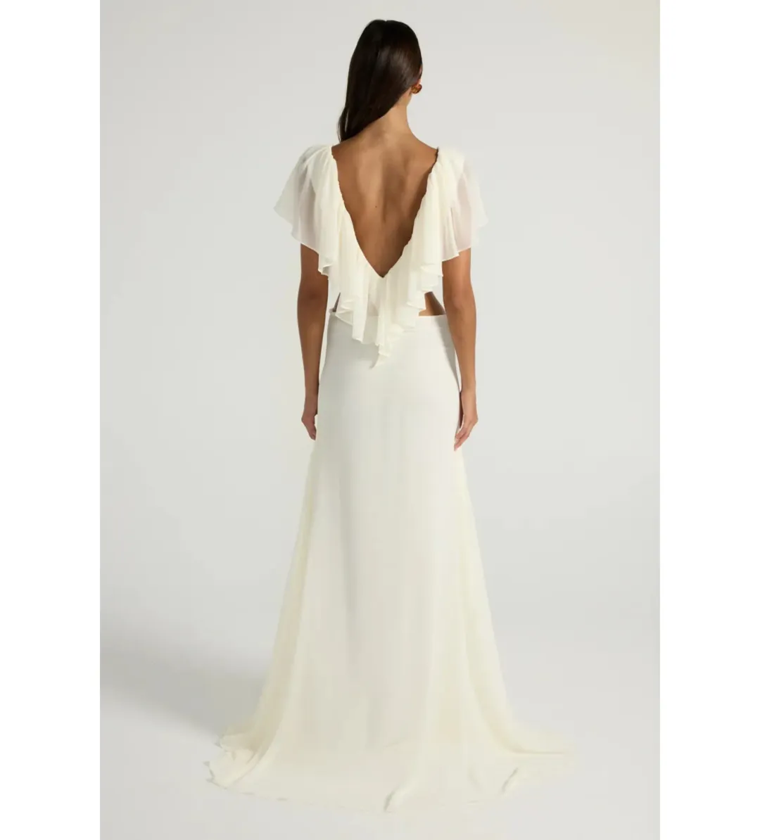 Ance Gria Clover Top and Maxi Skirt Set in Ivory Size AU10 for rent on The Volte - main image