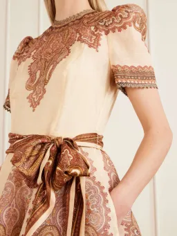Zimmermann Ascent Picnic Latte Paisley printed mini dress size 2 au 12 for rent on The Volte - image 4