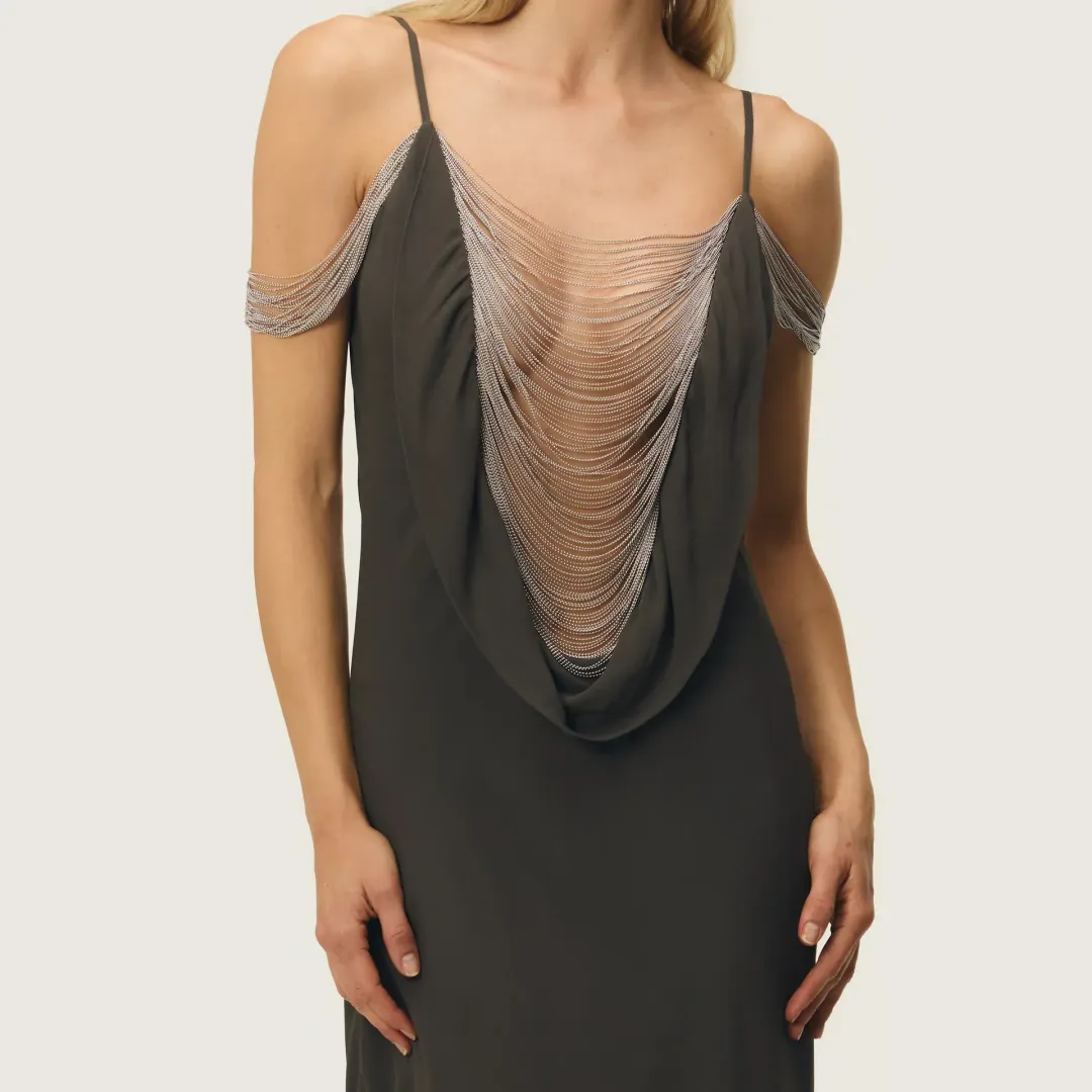 CORINA DRESS TRUFFLE by Arcina Ori Size S for rent on The Volte - main image