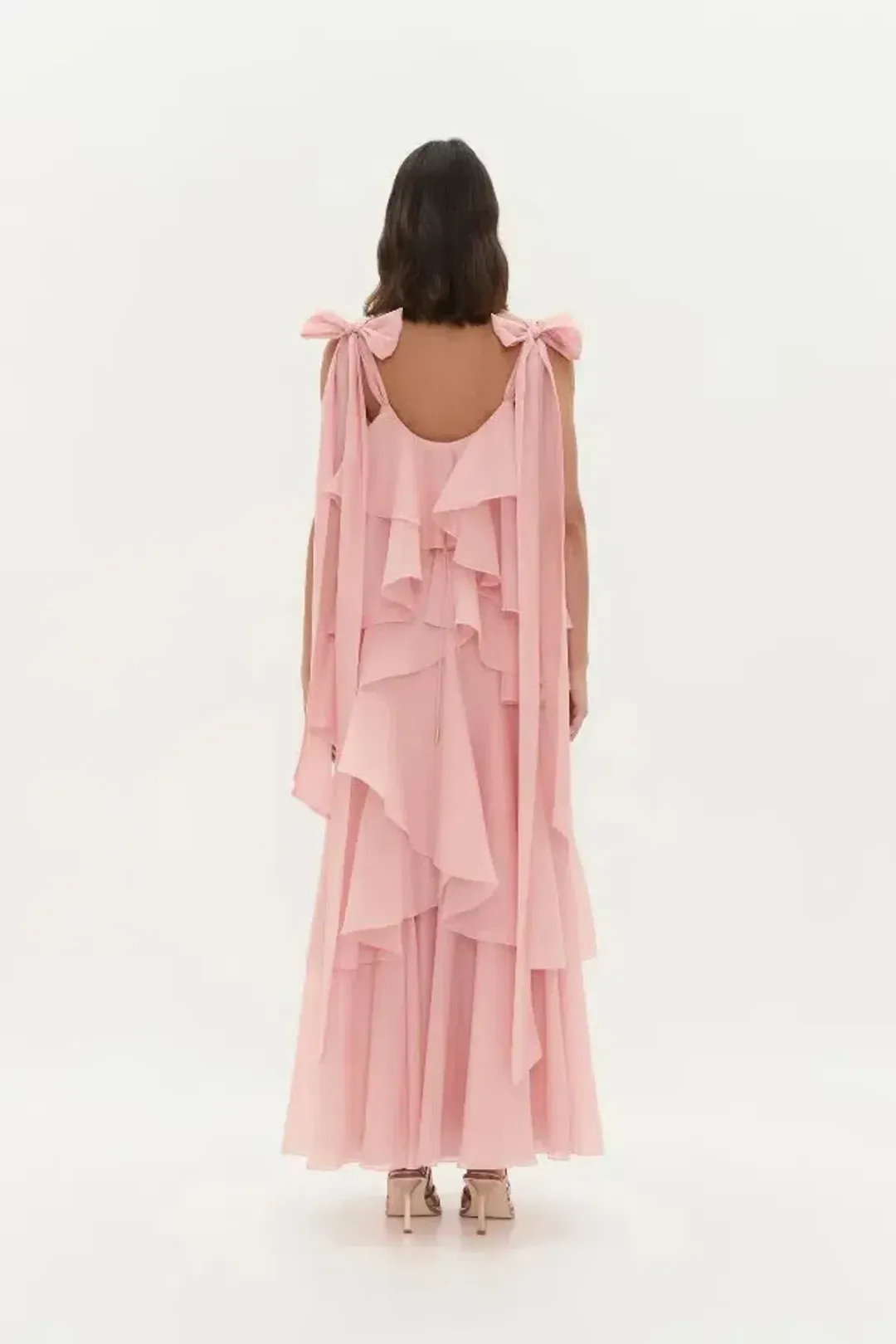 BRAND NEW 🌸 Aje Gracie Tiered Maxi Dress - Size 8 - Gown Muted Rose Pink - 🌸 for rent on The Volte - main image