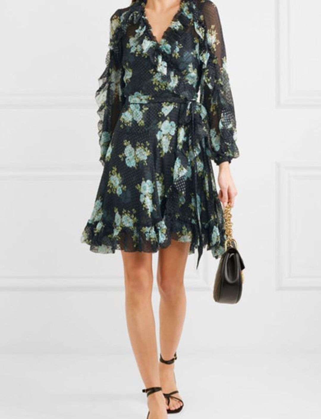 Zimmermann Whitewave Ruffle Wrap Dress Floral Size 1 / Au 10 for rent on The Volte - main image