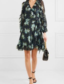 Zimmermann Whitewave Ruffle Wrap Dress Floral Size 1 / Au 10 for rent on The Volte - image 2