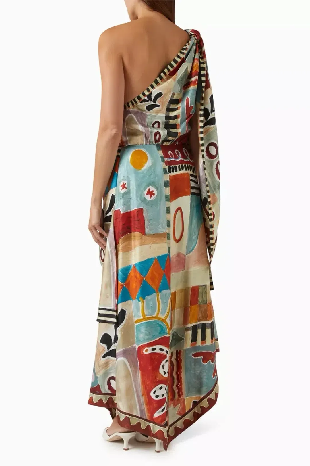 Alemais Michelle Scarf Silk Midi Dress Multi Size 8 AU for rent on The Volte - main image