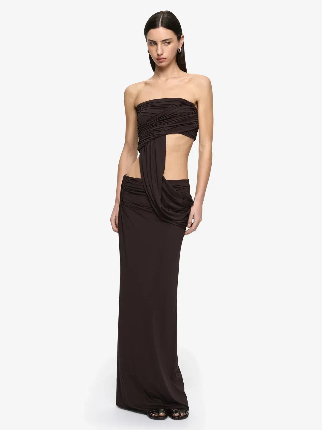 Bec & Bridge Niko Top & Skirt Set Dark Brown Size S (8) for rent on The Volte - main image