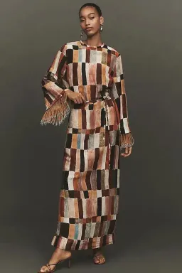 ALEMAIS Marjorelle Tunic Midi Dress Multi Size 8 AU for rent on The Volte - image 10