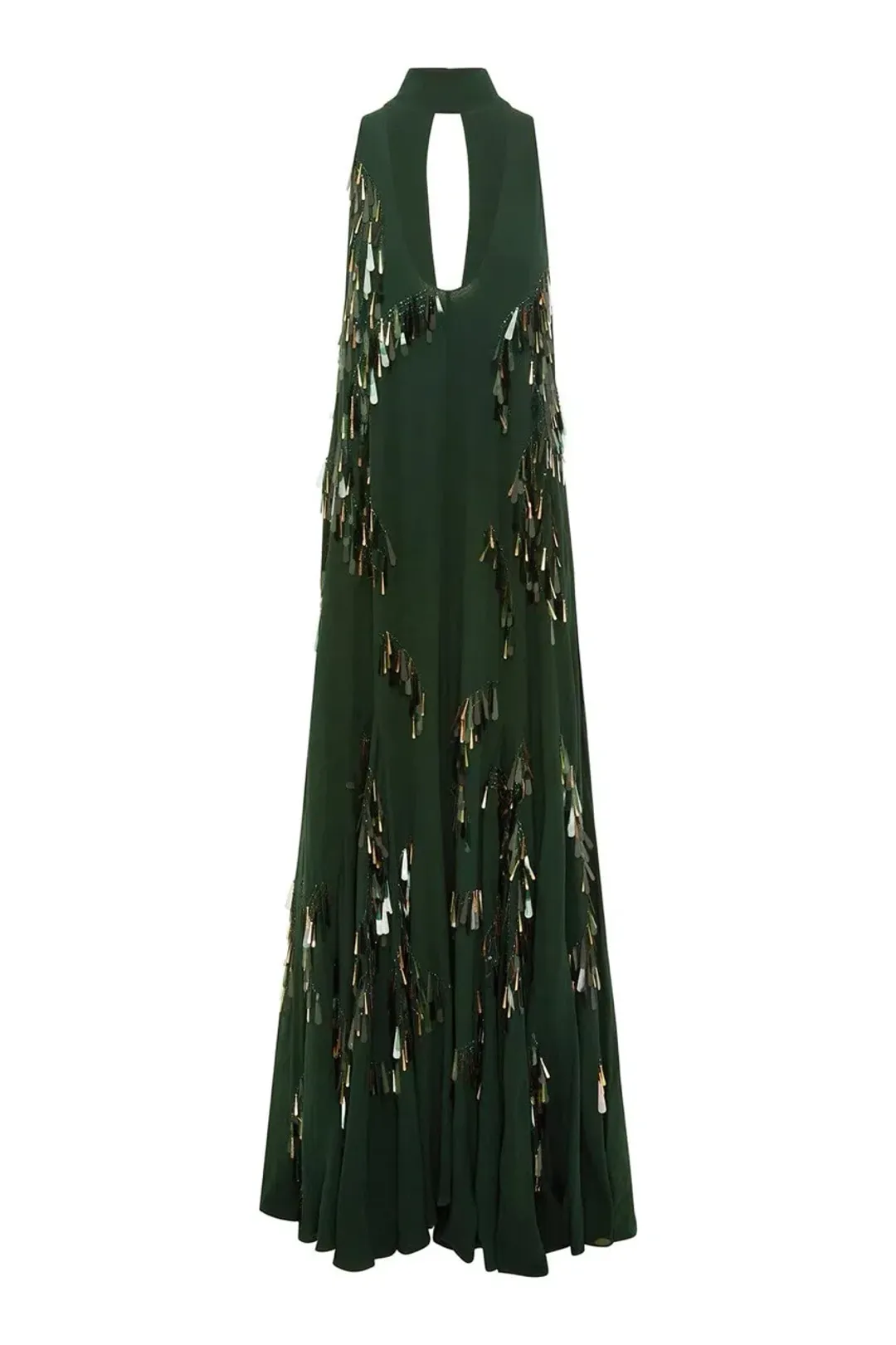 ALEMAIS Ophira Sequin Georgette Gown Dark Green Size 8 AU for rent on The Volte - main image