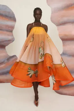 ALEMAIS Neptuna Silk Strapless Gown Orange Size 10 AU for rent on The Volte - image 2