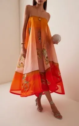 ALEMAIS Neptuna Silk Strapless Gown Orange Size 10 AU for rent on The Volte - image 10