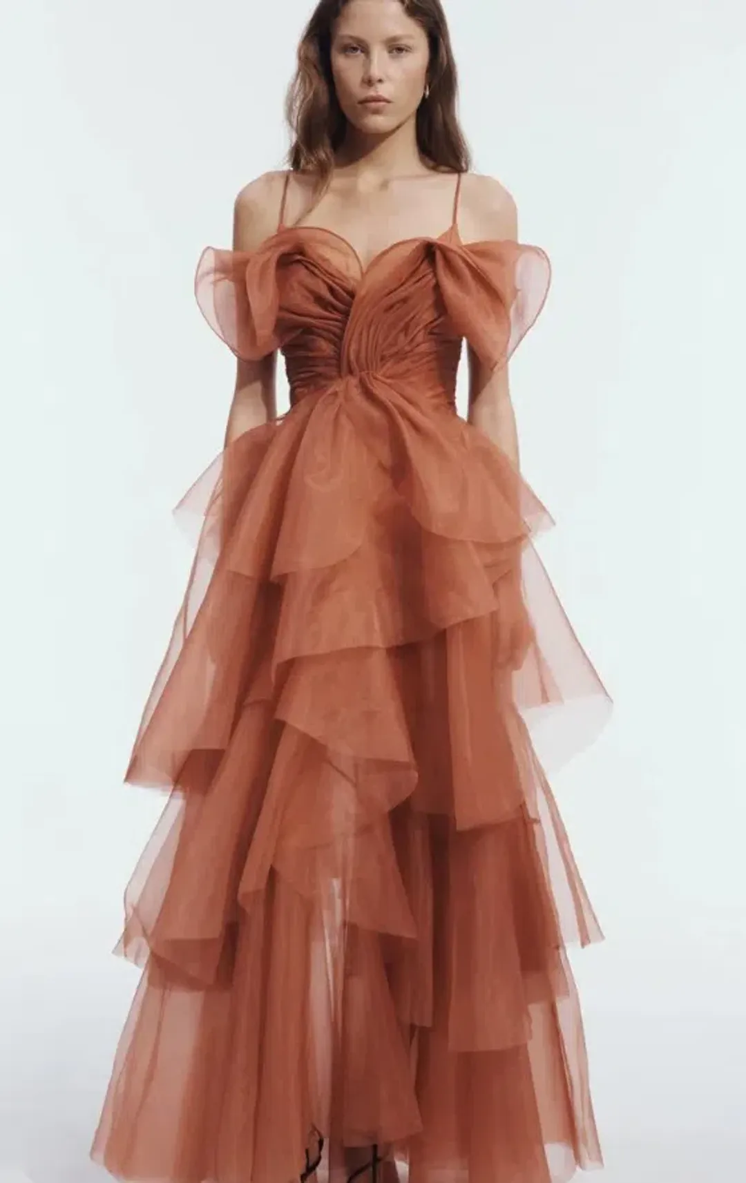 Aje Vionette Gown in Rust Size 6 for rent on The Volte - main image