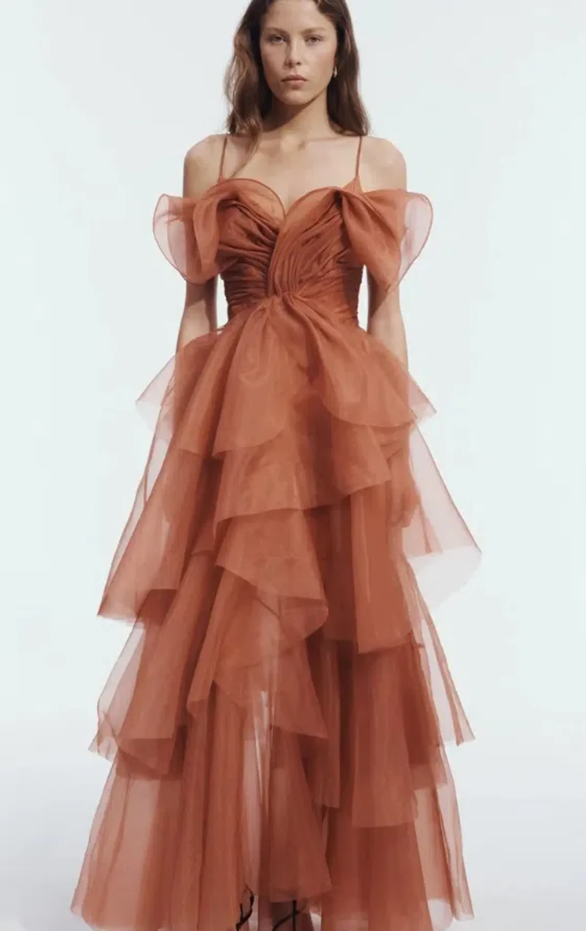 Aje Vionette Gown in Rust Size 6 for rent on The Volte - main image