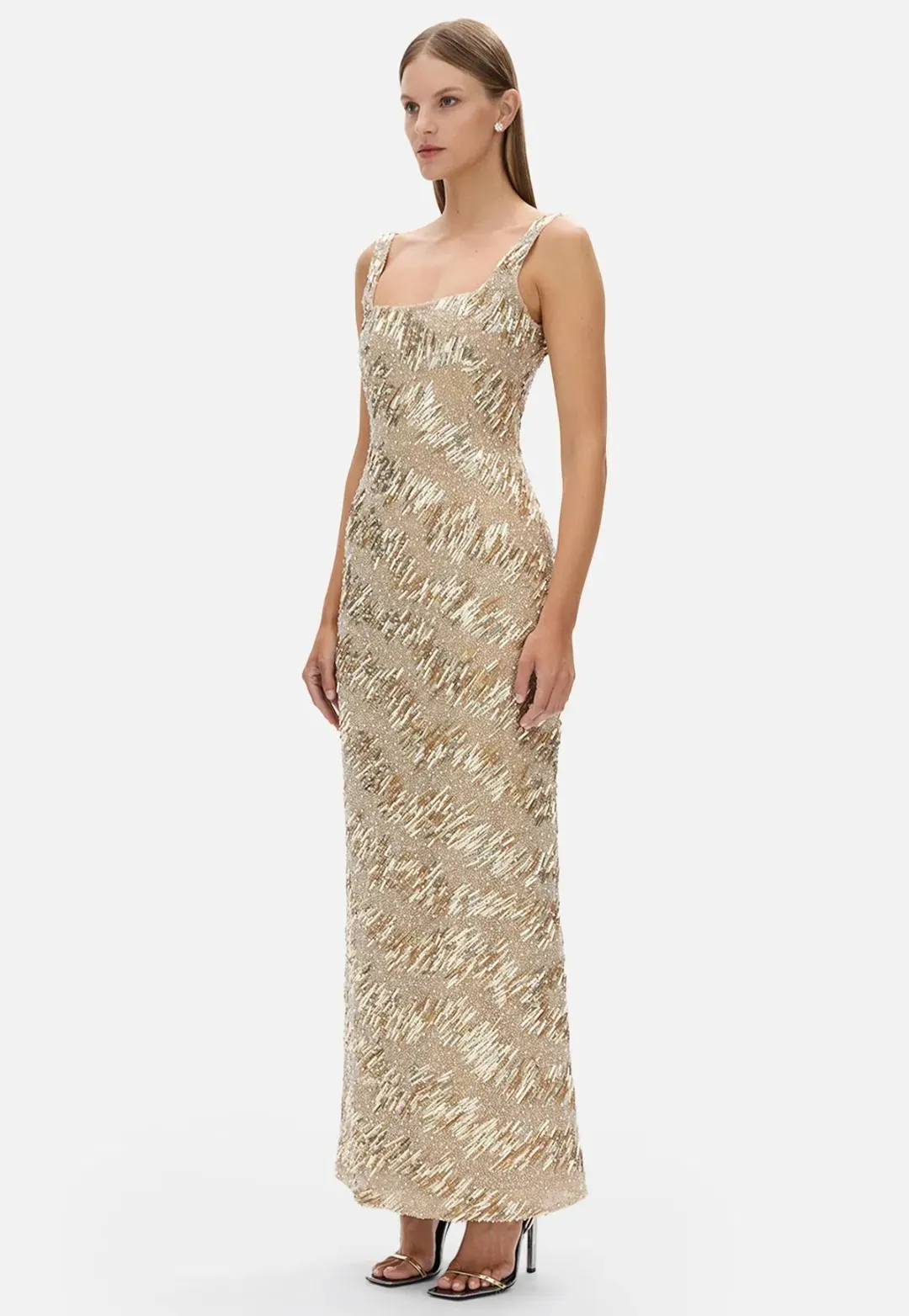 Rachel Gilbert Marcel Gown in Gold/Silver Size 2 AU 10 for rent on The Volte - main image