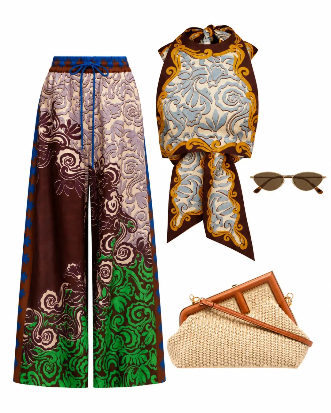 Alemais Alita Halter Crop and Pants set s6 for rent on The Volte - main image