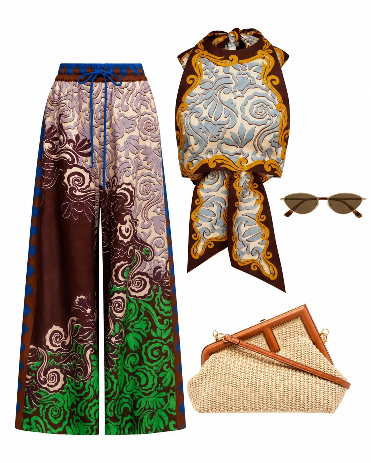 Alemais Alita Halter Crop and Pants set s6 for rent on The Volte - main image