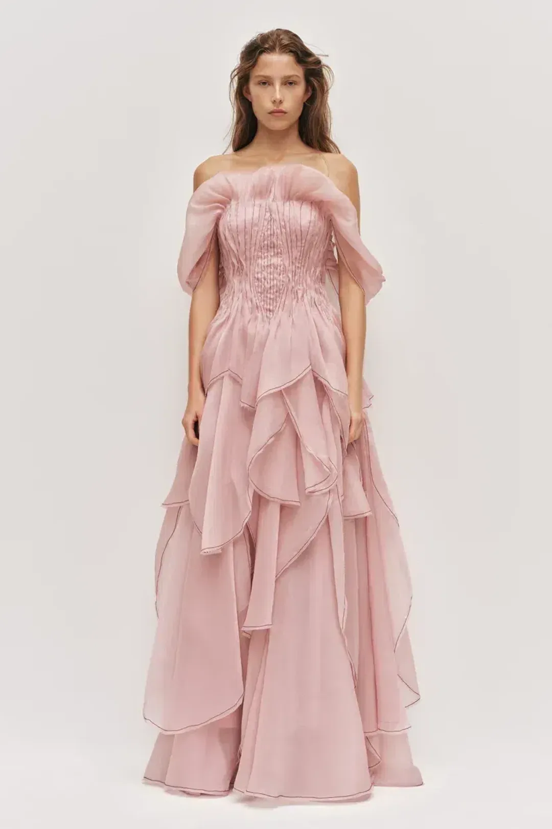 Aje Nisha Gown in Fawn Pink Size 12 for rent on The Volte - main image