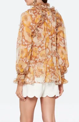Zimmermann Super Eight Ruffled Blouse Multi Print AU 14 / 3 for rent on The Volte - image 3