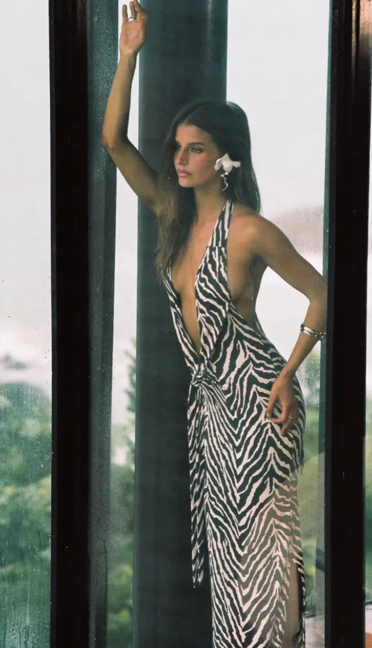 Saboa Studios Gisele Maxi Dress Salt Stripe for rent on The Volte - main image